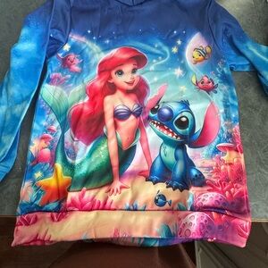 Colorful Disney Hoodie with Ariel and Stitch